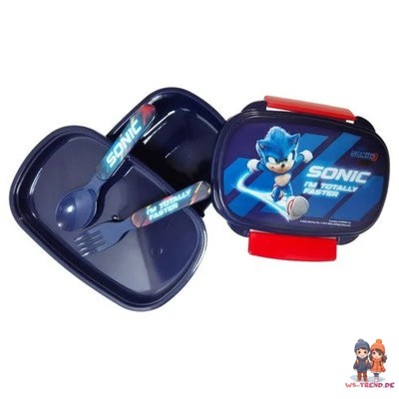 Sonic the Hedgehog 4 teiliges Lunch Set Brotdose Besteck Alu-Trinkflasche 500 ml - WS-Trend.de