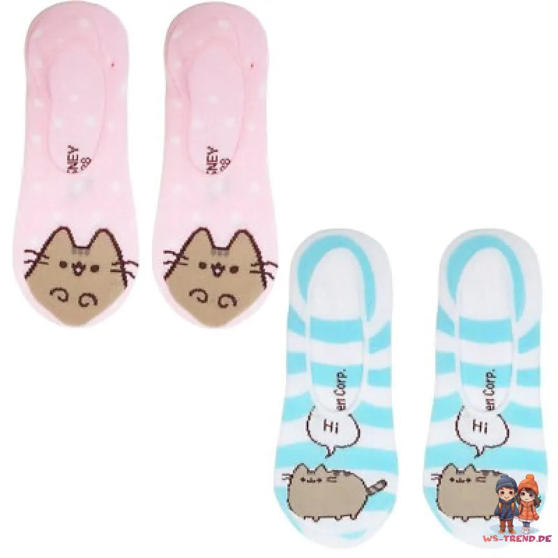 Pusheen the Cat 2er Set Damen Kurzsocken Füßlingen Socken Gr. 35 bis 42 - WS-Trend.de