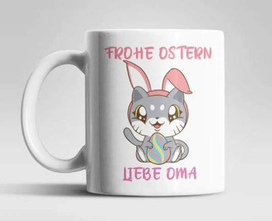Frohe Ostern Kätzchen Oma Mama Kaffeetasse Teetasse - WS-Trend.de