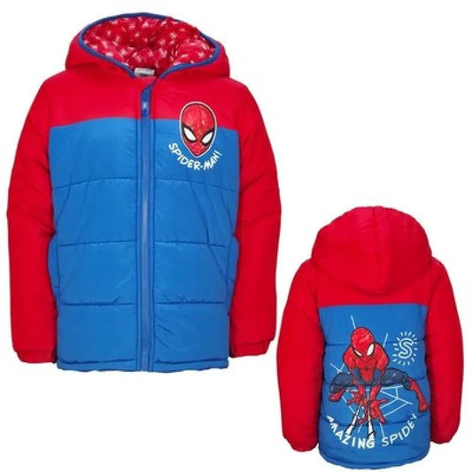 Marvel Spiderman Kinder Winterjacke Jungen Jacke mit Kapuze - WS-Trend.de