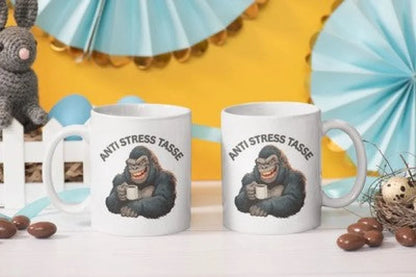 Anti Stress Gorilla Kaffeetasse Teetasse Tasse Geschenkidee 325 ml - WS-Trend.de