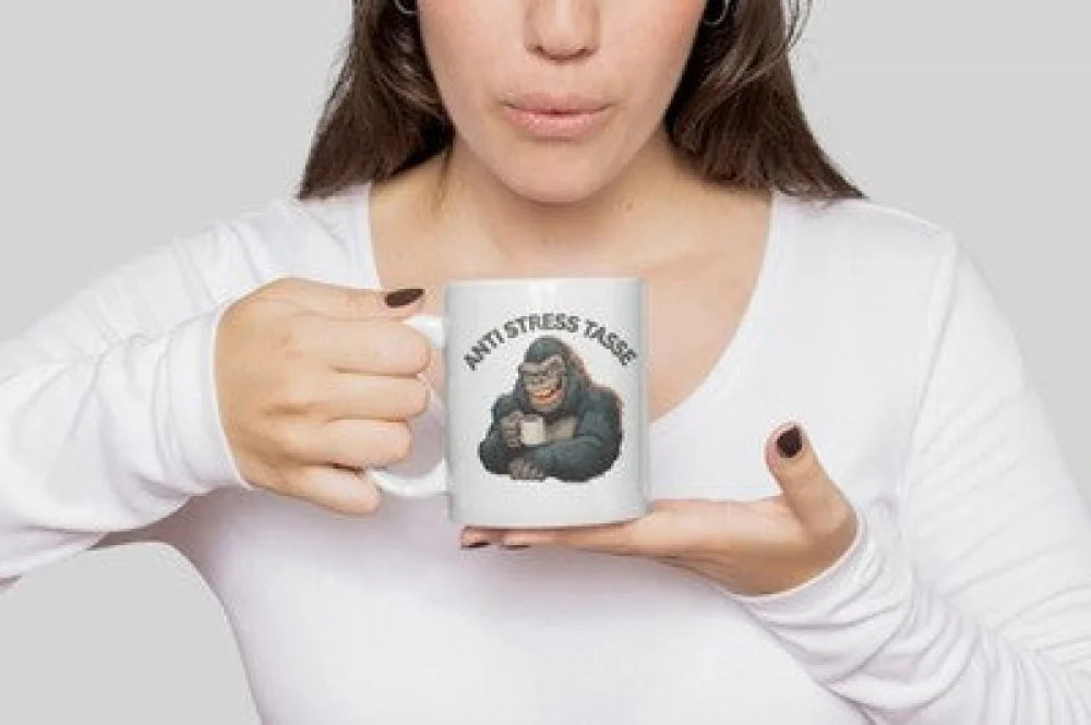 Anti Stress Gorilla Kaffeetasse Teetasse Tasse Geschenkidee 325 ml - WS-Trend.de