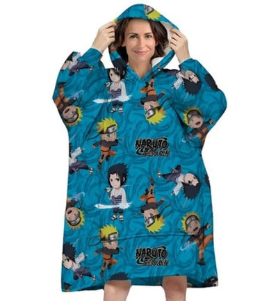 Naruto Shipudden Kuschelponcho mit Ärmeln Kapuze Tasche XS-L - Ansicht 2