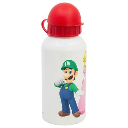 Super Mario Luigi Kinder 4 teiliges Set Brotdose - Gabel Löffel Alu-Trinkflasche - WS-Trend.de