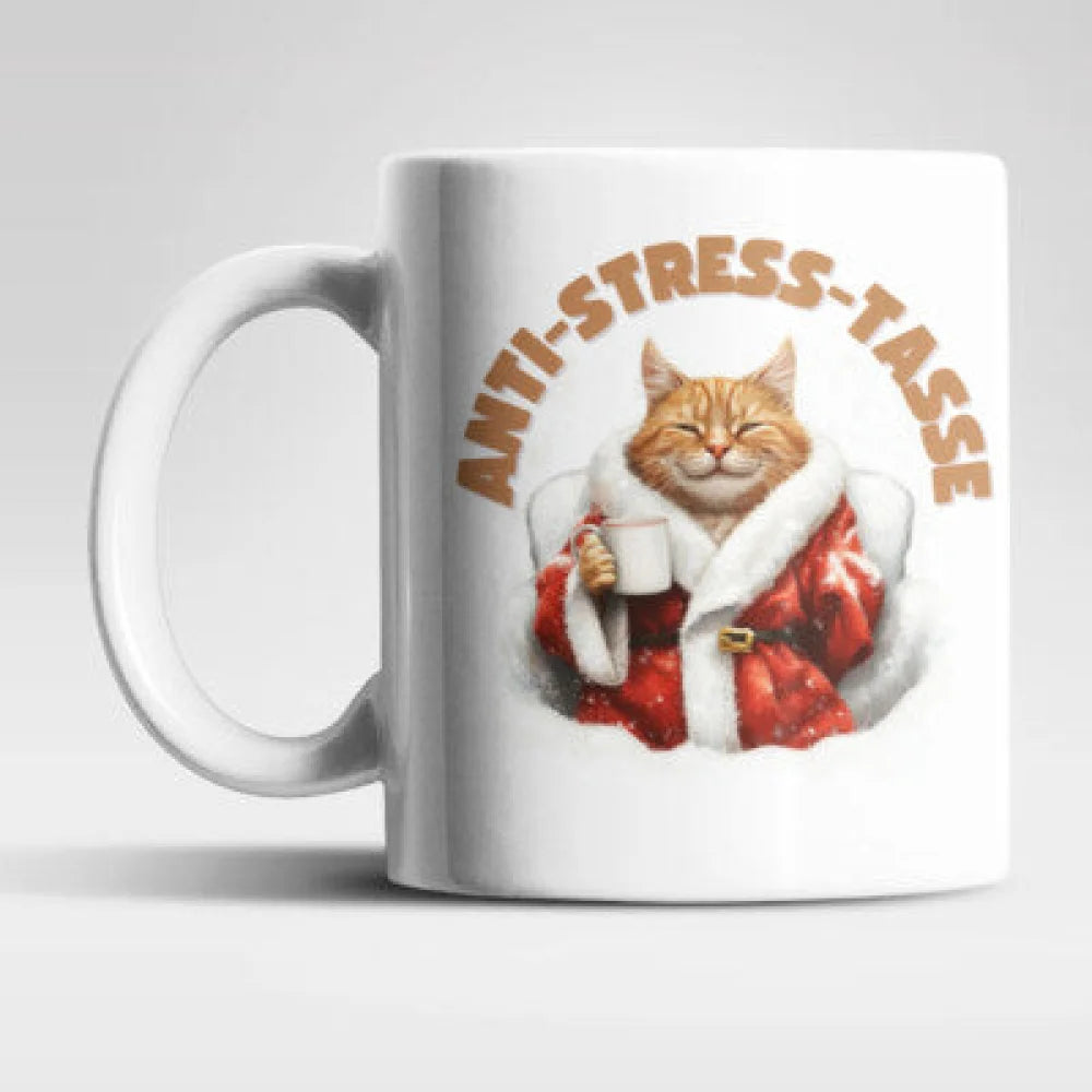 Anti Stress Christmas Katze Kaffeetasse Teetasse Geschenkidee 330 ml - WS-Trend.de