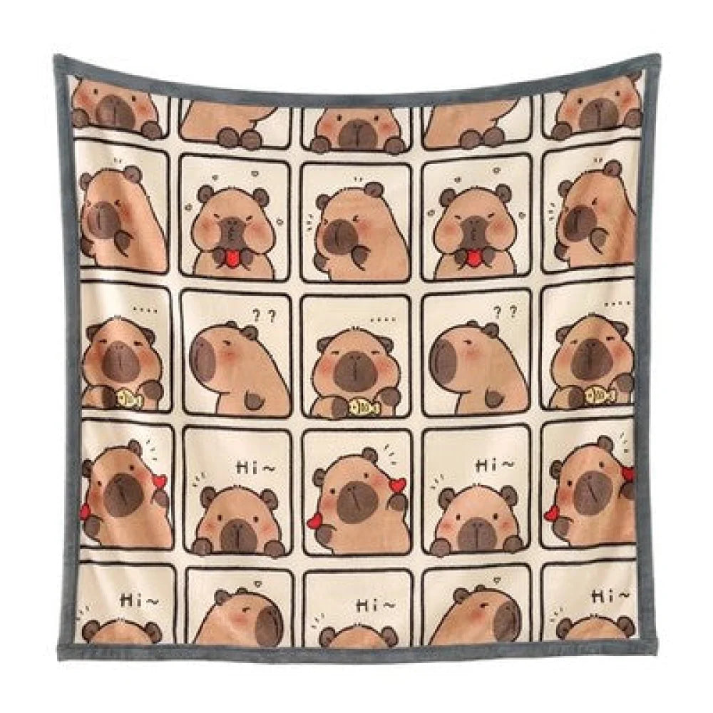Capybara Flanell Decke XL - Warme Kuscheldecke 150x210 cm - WS-Trend.de