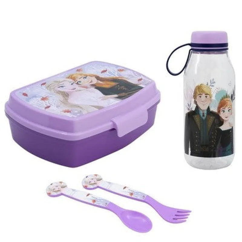 Disney Die Eiskönigin Elsa 4 tlg Kinder Set Brotdose Trinkflasche 460 ml Besteck - WS-Trend.de