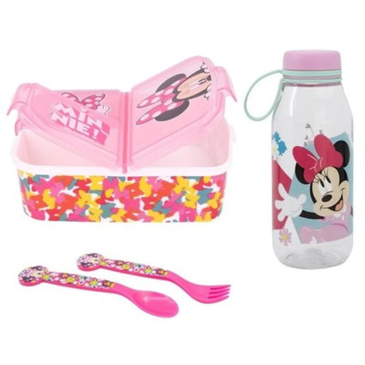 Disney Minnie Maus 4 tlg Lunch Set Brotdose Trinkflasche Besteck - WS-Trend.de