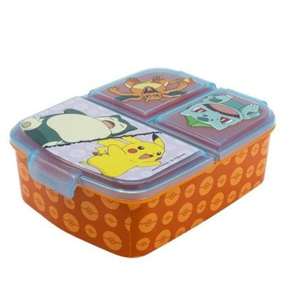 Pokemon Pikachu Kinder 2 tlg. Set 3 Kammern Brotdose ALU Trinkflasche 400 ml - WS-Trend.de