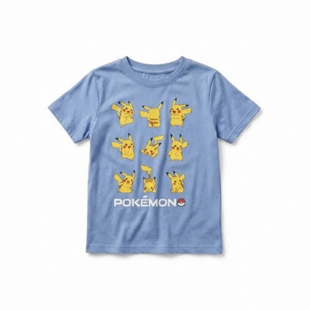 Pokemon Pikachu Jungen T-Shirt Kurzarm Shirt Gr. 98-128 100% Baumwolle - 104 Dunkelblau - WS-Trend.de