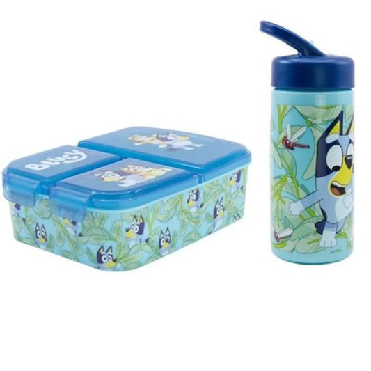Bluey Bingo Kinder 2 teiliges Set 3 Kammern Brotdose Trinkflasche - WS-Trend.de
