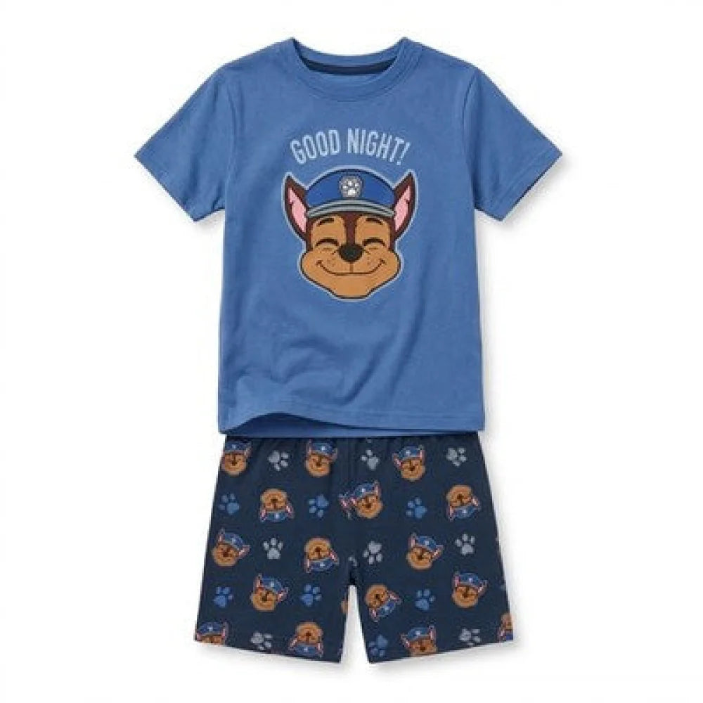 Paw Patrol Jungen Schlafanzug Pyjama Shirt Shorts Gr. 98-128 Baumwolle - Blau 110/116 - WS-Trend.de