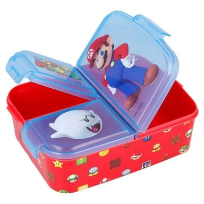 Super Mario Luigi Kinder 4 teiliges Set Brotdose - Gabel Löffel Alu-Trinkflasche - WS-Trend.de