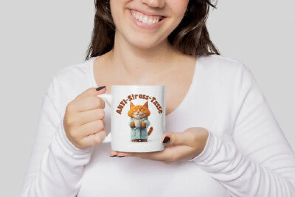 Anti Stress Katze Kätzchen 2er Set Kaffeetasse Teetasse Geschenkidee - WS-Trend.de