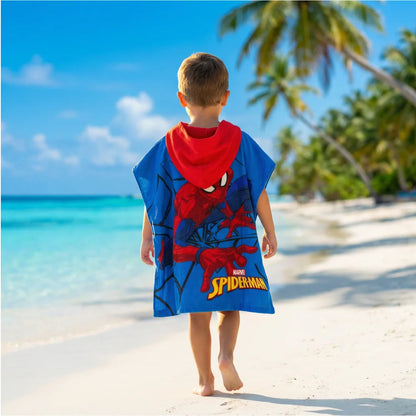 Marvel Spiderman Kinder Mikrofaser Poncho Badeponcho mit Kapuze - WS-Trend.de