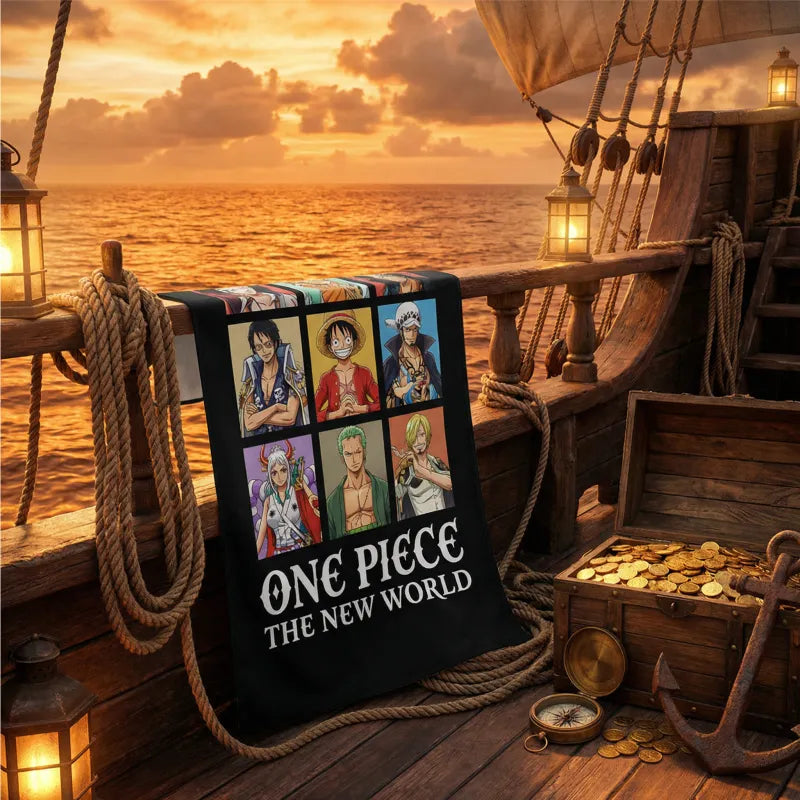 One Piece Monkey D Ruffy and Crew Mikrofaser Strandtuch Badetuch XL 70x140 - WS-Trend.de