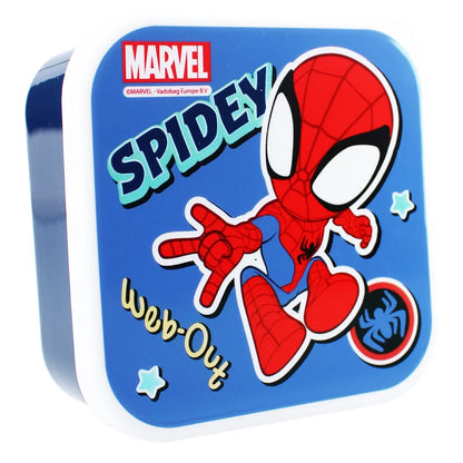 Marvel Spiderman Spidey 4 tlg Kinder Set 3x Snackbox XL Alu Trinkflasche 500 ml - WS-Trend.de