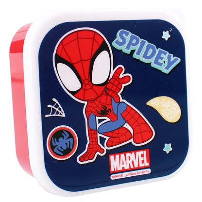 Marvel Spiderman Spidey 4 tlg Kinder Set 3x Snackbox XL Alu Trinkflasche 500 ml - WS-Trend.de