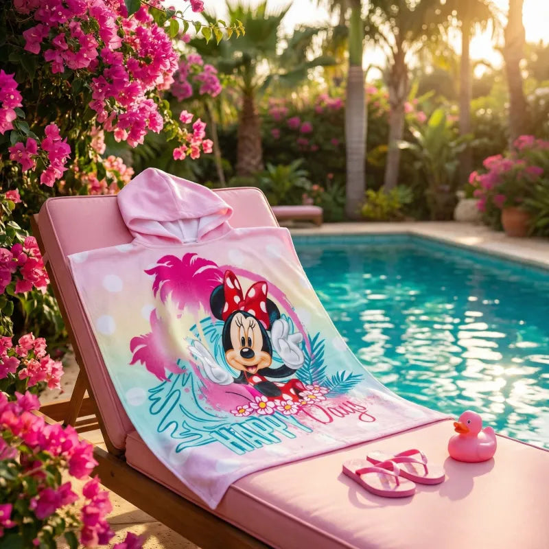 Disney Minnie Maus Kinder Mädchen Mikrofaser Poncho Badetuch 55x110 cm - WS-Trend.de