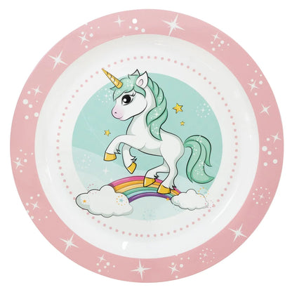 Kleines Einhorn Unicorn Kinder Geschirr-Set 3 tlg Teller Schüssel Becher 350 ml - WS-Trend.de