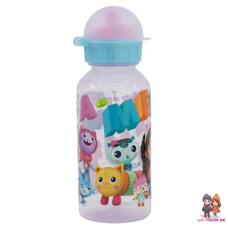 Gabbys Dollhouse Kinder 4 tlg Set Brotdose 3 Kammern Trinkflasche Besteck - WS-Trend.de