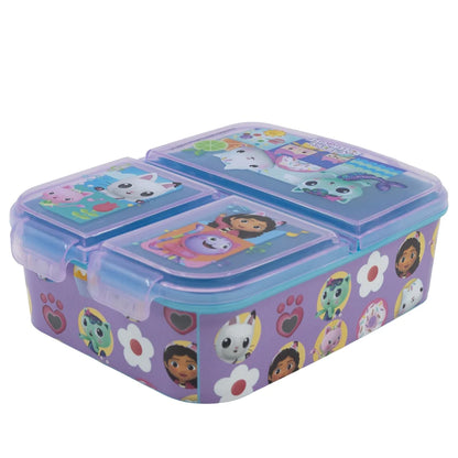 Gabbys Dollhouse Kinder Mädchen 2 tlg Set Brotdose 3 Kammern Trinkflasche - WS-Trend.de