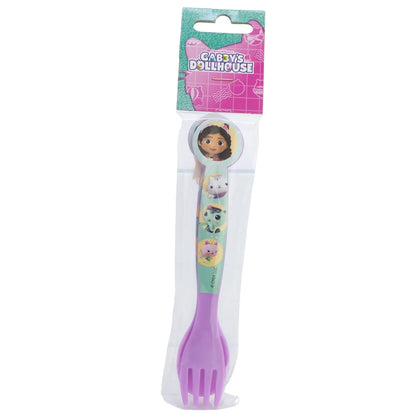 Gabbys Dollhouse Kinder 4 tlg Set Brotdose 3 Kammern Alu-Trinkflasche Besteck - WS-Trend.de