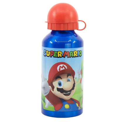 Super Mario Luigi Kinder 4 teiliges Set Brotdose - Gabel Löffel Alu-Trinkflasche - WS-Trend.de