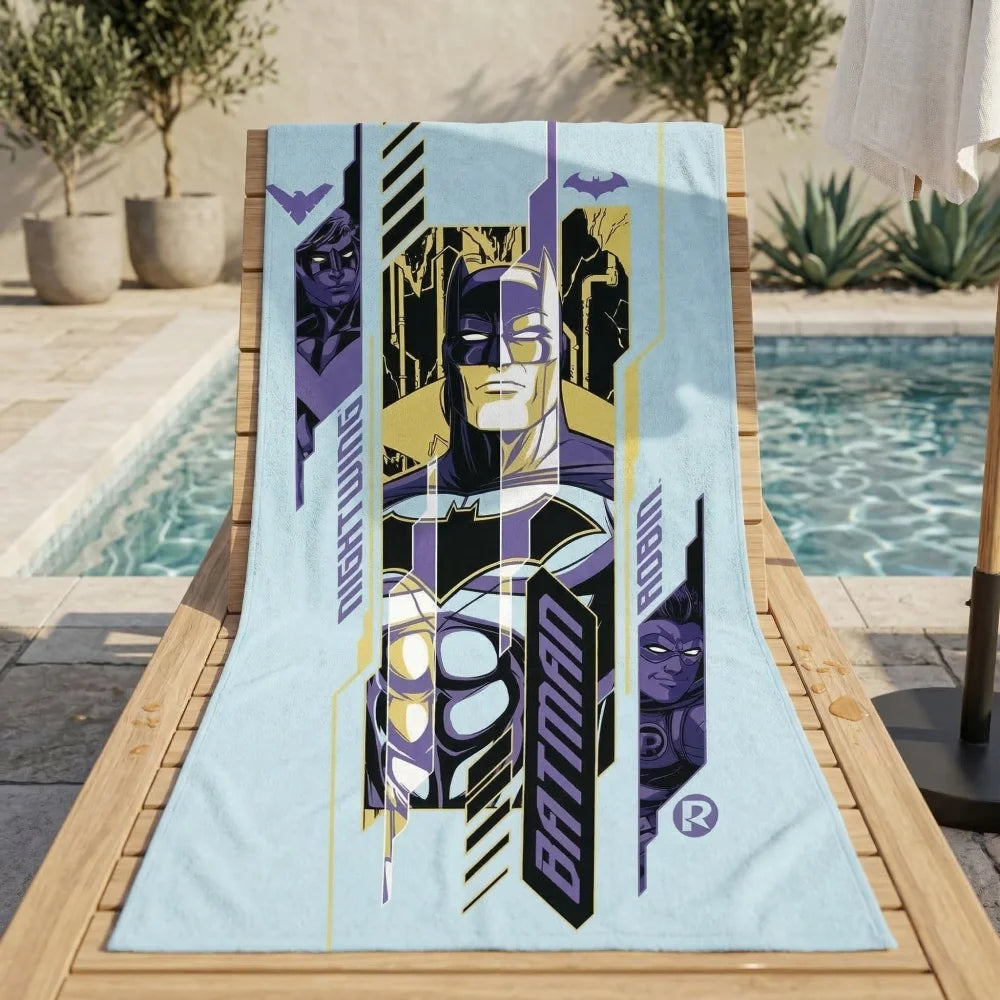 DC Comics Batman Robin Night Wing Badetuch Strandtuch - WS-Trend.de Duschtuch Handtuch XL 70x140 cm Schwarz