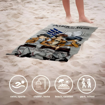 Anime Attack on Titan Mikrofaser Strandtuch Handtuch Badetuch XL 70x140 cm - WS-Trend.de
