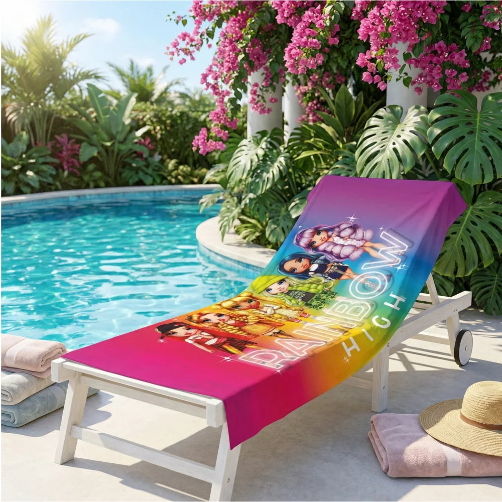 Rainbow High Mikrofaser Strandtuch - WS-Trend.de Girls Handtuch Badetuch XXL 70x140