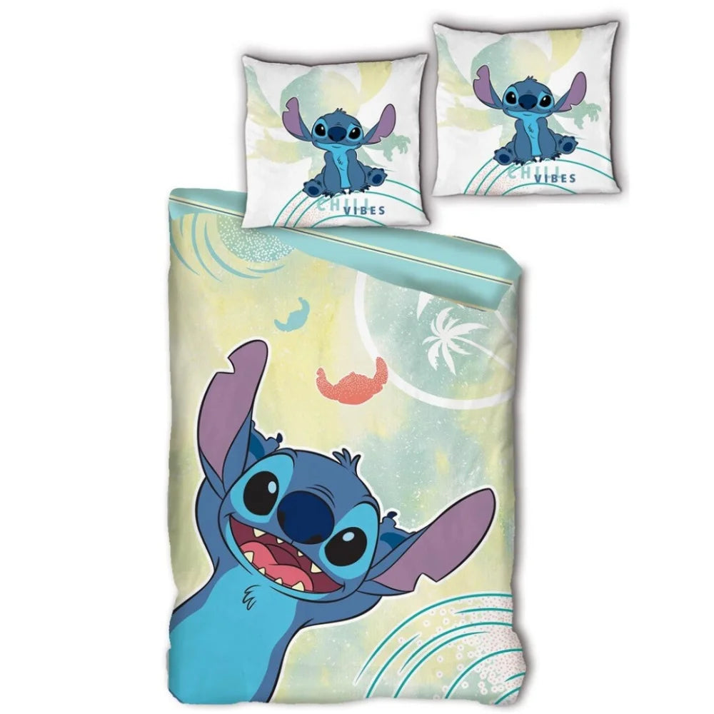 Disney Stitch Blau Kinder Bettwäsche 2tlg. Set 135-140x200 65x65 100% Baumwolle - WS-Trend.de
