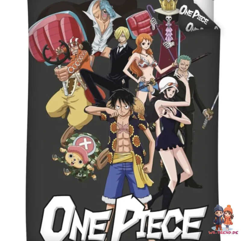 Anime One Piece Ruffy Kinder Bettwäsche Mikrofaser 2tlg Set - WS-Trend.de 135/140x200 63x63 cm
