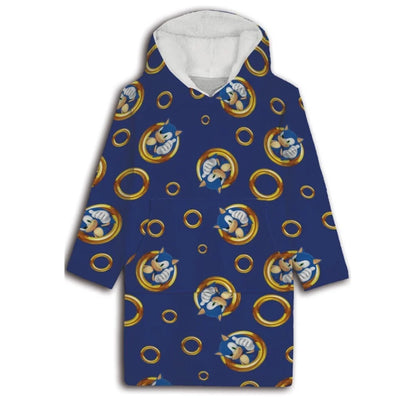 Sonic the Hedgehog Herren Kuschelponcho Kuscheldecke mit Ärmeln Kapuze Tasche - WS-Trend.de