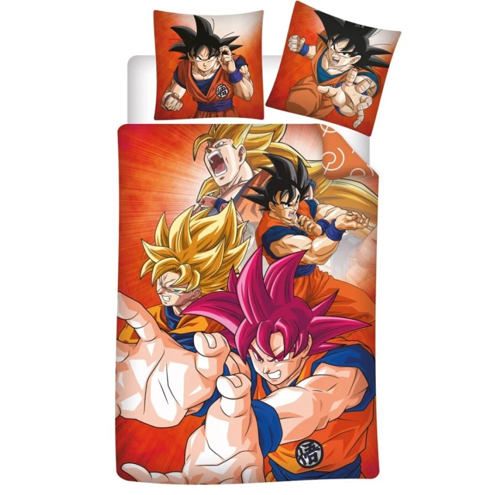 Dragonball Goku Kinder Bettwäsche Mikrofaser 2tlg Set 135/140x200 63x63 - WS-Trend.de cm