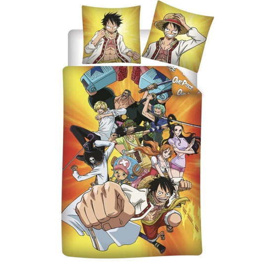 Anime One Piece Ruffy Jungen Bettwäsche 2tlg. Set 135-140x200 65x65 Baumwolle - WS-Trend.de
