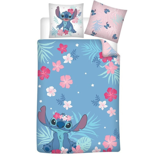 Disney Stitch Blau Kinder Bettwäsche 2tlg. Set 135-140x200 65x65 100% Baumwolle - WS-Trend.de