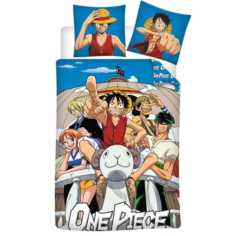 Anime One Piece Ruffy Jungen Bettwäsche 2tlg. Set 135-140x200 65x65 - WS-Trend.de