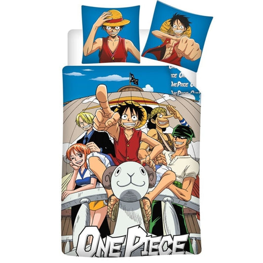 Anime One Piece Ruffy Jungen Bettwäsche 2tlg. Set 135-140x200 65x65 - WS-Trend.de