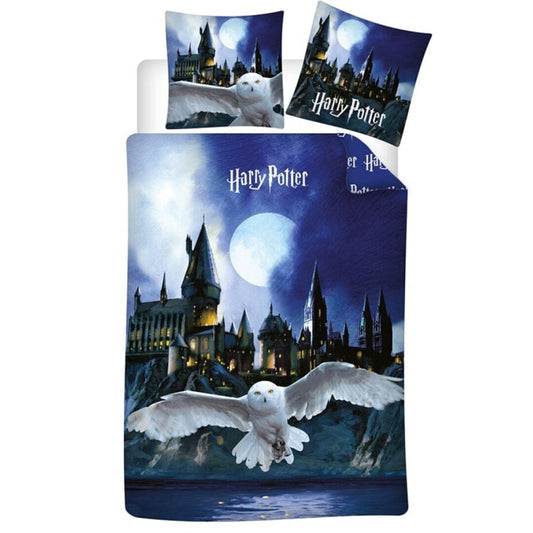 Harry Potter Hogwarts Eule Kinder Bettwäsche 2tlg Set 135-140x200 65x65 cm - WS-Trend.de