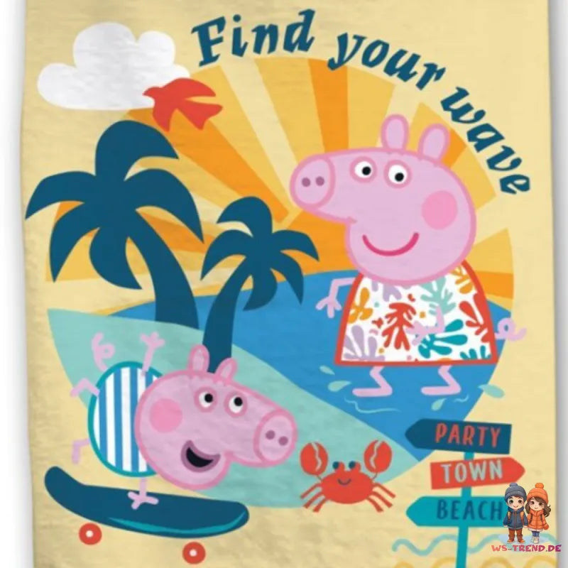 Peppa Wutz Pig George Kinder Mikrofaser Strandtuch Badetuch XL 70x140 - WS-Trend.de