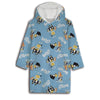 Bluey Bingo Kinder Kuschelponcho Kuscheldecke mit Ärmeln Kapuze Tasche 3-6 Jahre