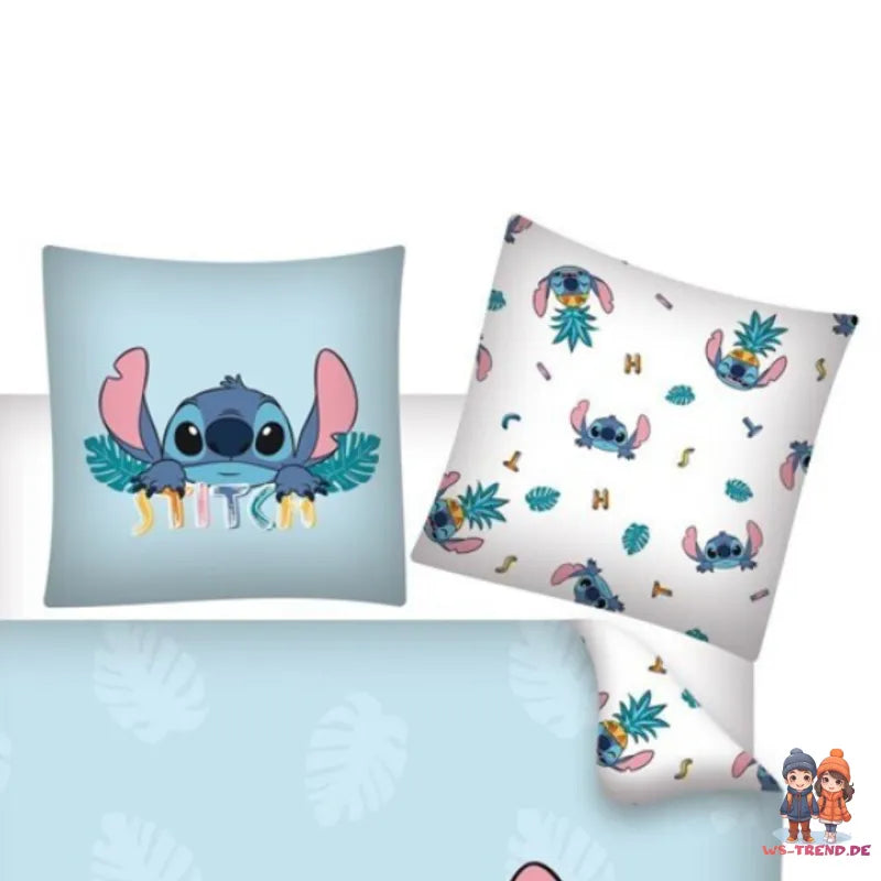 Disney Stitch Kinder Mikrofaser Bettwäsche 2tlg. Set 135-140x200 65x65 cm - WS-Trend.de