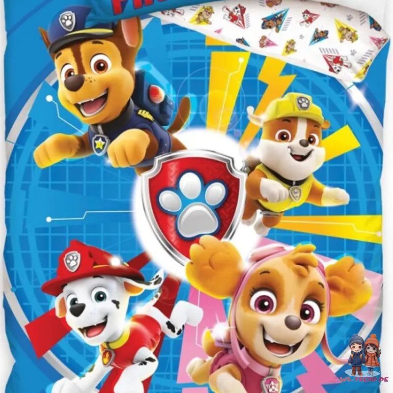 Paw Patrol Chase Skye Kinder Bettwäsche 2tlg. Set 135-140x200 65x65 cm - WS-Trend.de