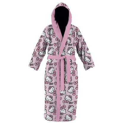 Hallo Kitty Kinder Mädchen 3 tlg. Set Bademantel Handtuch Handschuh - WS-Trend.de Gr. 98 - 128