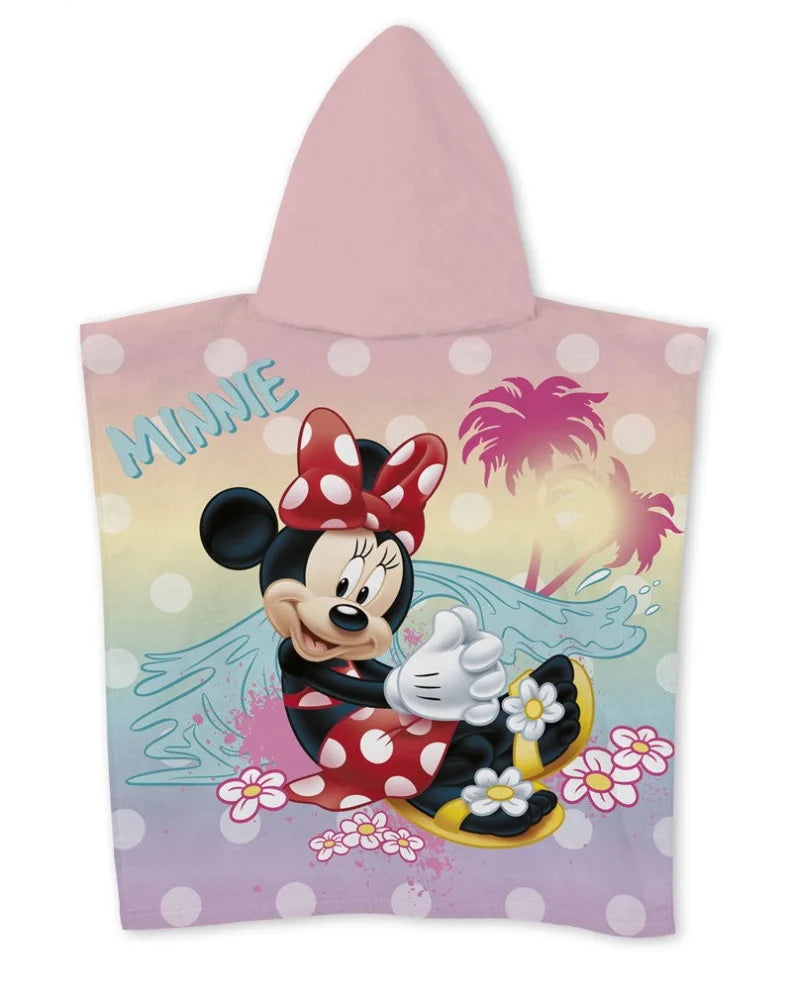 Disney Minnie Maus Kinder Mikrofaser Poncho Badetuch Badeponcho 55x110 cm - WS-Trend.de