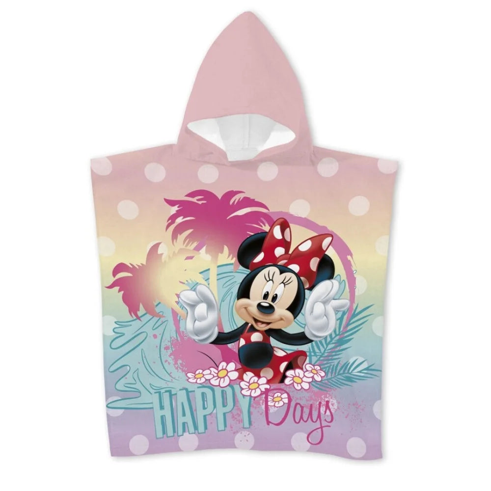 Disney Minnie Maus Kinder Mikrofaser Poncho Badetuch Badeponcho 55x110 cm - WS-Trend.de