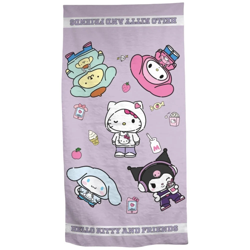 Hello Kitty Kuromi XXL Strandtuch Handtuch Badetuch 90x170 cm 100% Baumwolle - WS-Trend.de