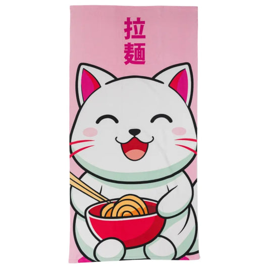 Kawaii Katze Japan Mikrofaser Strandtuch Badetuch 70x140 cm - WS-Trend.de
