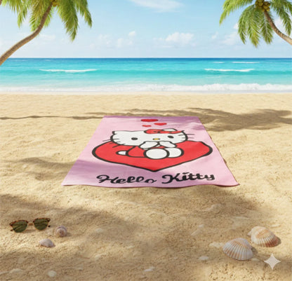 Hello Kitty Kinder Mikrofaser Strandtuch Handtuch Badetuch 70x140 cm - WS-Trend.de